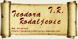 Teodora Rodaljević vizit kartica